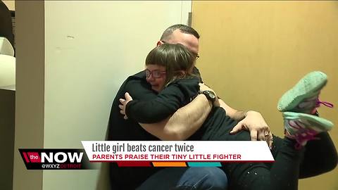 Little girl beats cancer twice