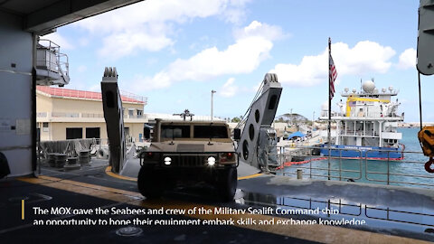 Guam Seabees conduct MOX with USNS Fall River