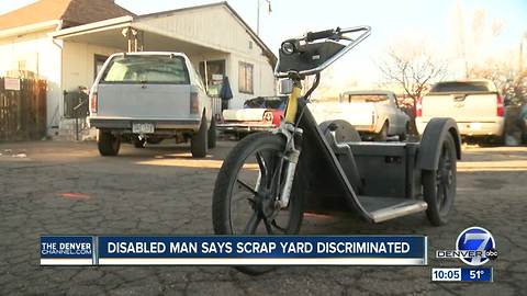 Denver man says salvage yard discriminated against him because of his disability