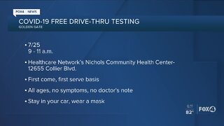 Drive-thru testing site in Golden Gate