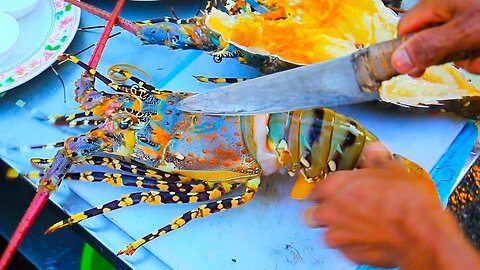 Thai Street Food - Giant RAINBOW LOBSTER + Monster Seafood in Hua Hin, Thailand