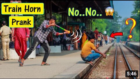 Viral Train Horn Prank 2021| Best Of Train Horn Prank Reaction on Public.