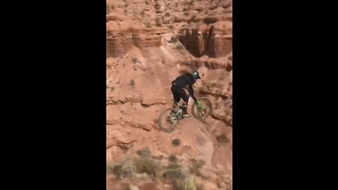 Crazy mountain biker trick