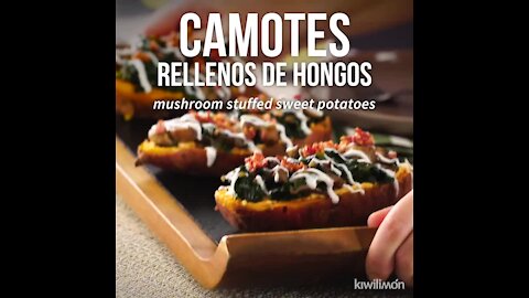 Mushroom Stuffed Sweet Potatoes