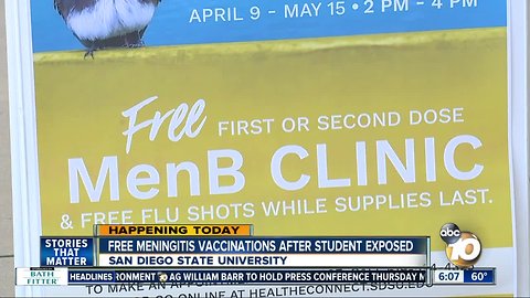 SDSU offering free meningitis vaccinations after latest case