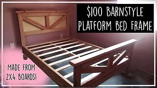 DIY Full 2x4 Platform Bed Frame//Farmhouse//Barn Style