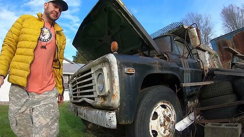 Will It Run? 1969 f600 dump truck, sitting for 18 years.