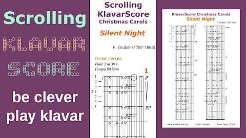 Silent Night (Stille Nacht) by Franz Xaver Gruber, Scrolling KlavarScore Sheet Music