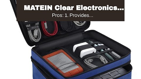 MATEIN Clear Electronics Organizer, Travel Cable Organizer Bag with Handle Double Layer Cord Or...