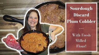 Sourdough Discard Plum Cobbler | Made with Fresh milled flour!