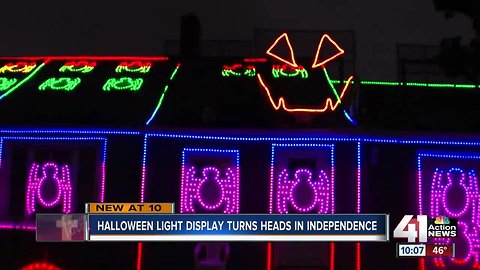 Halloween light display turns heads in Independence