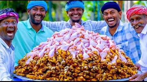 GINGER CHICKEN | 500 Chicken Legs With Ginger | Traditional Ginger Chicken Recipe Cooking in Village