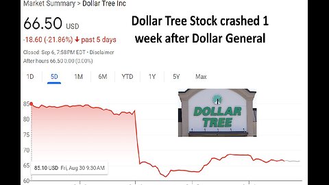 Dollar Tree stock dropped 22%; Dollar General 32% last week