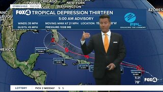 Tropical Depression #13 forms, SWFL remains in the forecast cone