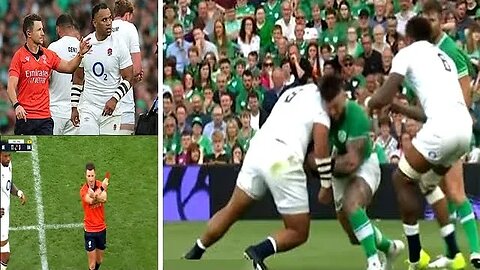 Billy Vunipola is Shown Red card in England' Defeat against Ireland for a Dangerous Tackle on Porter