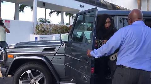 Venus Williams arrives for hearing