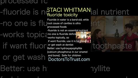 Staci Whitman. Fluoride is a band-aid. Better to use hydroxyapophyllite