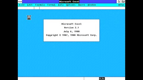 Microsoft Excel from 1988 on Windows 2