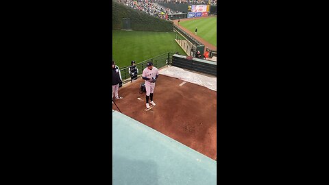 Yankees pitcher warming up