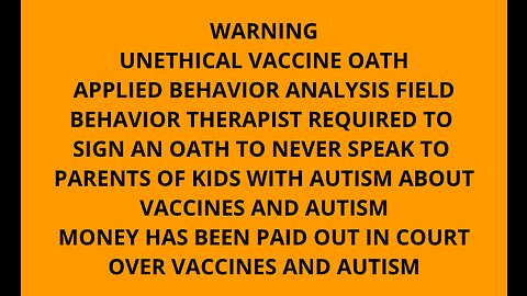 UNETHICAL VAX OATH APPLIED BEHAVIOR ANALYSIS FIELD