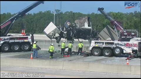 Crews winch wreckage to ground