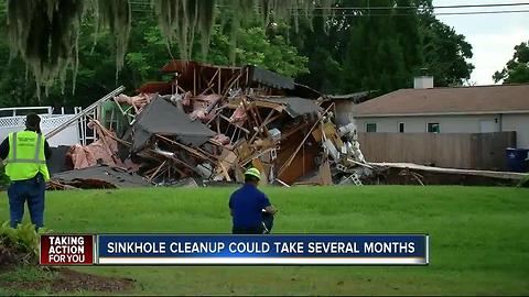 Sinkhole cleanup could take several months in Land O' Lakes