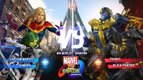 Captain Marvel & Gamora VS Thanos & Black Panter Marvel vs Capcom Infinite