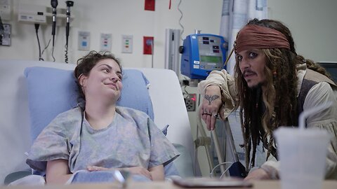 Johnny Depp as “Captain Jack Sparrow” sails into Vancouver to visit patients at BCCH