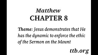 Matthew Chapter 8 (Bible Study)