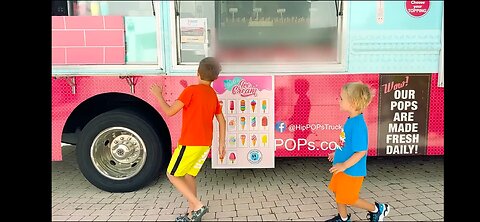 Vlad and Niki at her mom's ice cream truck 🚛