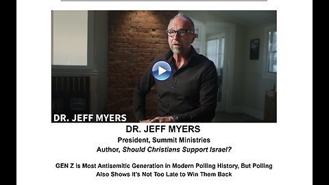 Dr Jeff Myers - Should Christians Support Israel?