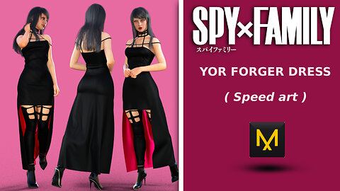 Yor Forger Black Dress || Marvelous Designer || Daz 3D #shorts #dress #yorforge