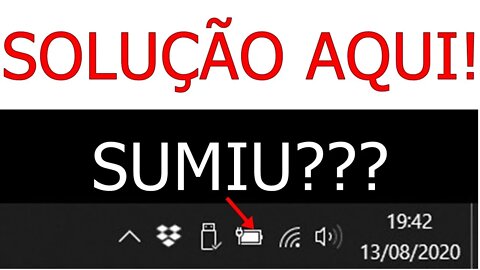 Resolvido! Ícone da bateria sumiu Windows 10