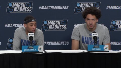 KU hoops players Dajuan Harris, Jalen Wilson speak to media Wednesday