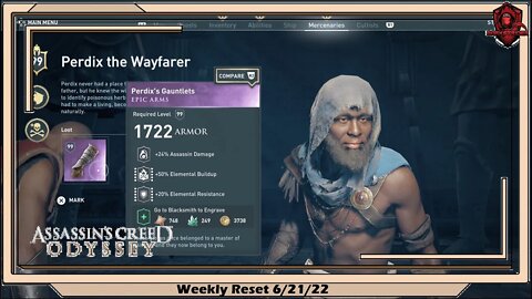 Assassin's Creed Odyssey- Weekly Reset 6/21/22