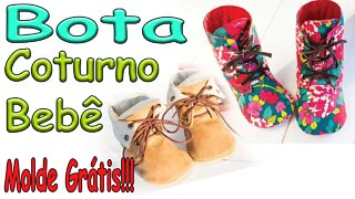 Como Fazer Bota Coturno Para Bebê (Molde Gratis!!)