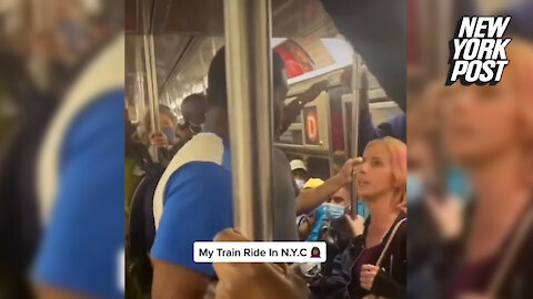 Video -- man punches woman in the face on D train after she tells him to "take a chill pill"