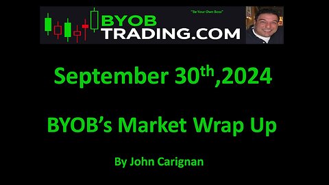 September 30th, 2024 BYOB Market Wrap Up. For educational purposes only.