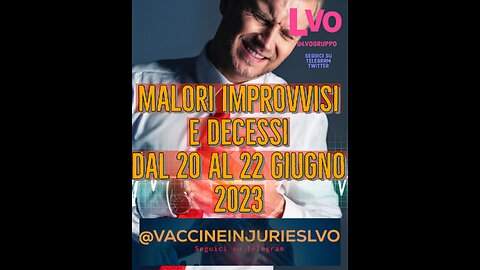 🔴Malori improvvisi e decessi dal 20 al 22 Giugno 2023🔴