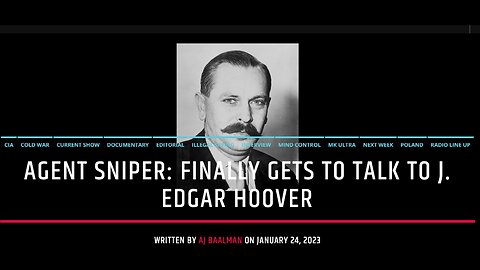 Agent Sniper Finally Gets To Talk To J Edgar Hoover?