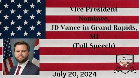 Vice Presidential Nominee, JD Vance Full Speech from Grand Rapids Michigan