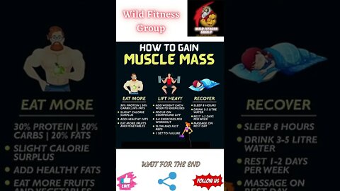 🔥How to gain muscle mass🔥#shorts🔥#wildfitnessgroup🔥9 July 2022🔥