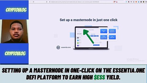 Setting Up A MasterNode In One-Click On The Essentia.One DEFI Platform To Earn High $ESS Yield.