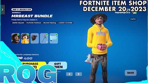 “NEW” MRBEAST BACKBLING & EDIT STYLE! FORTNITE ITEM SHOP (December 20, 2023)