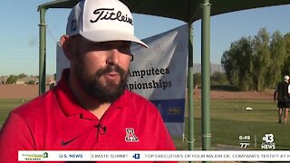 Triple amputee veteran pushing forward through the game of golf