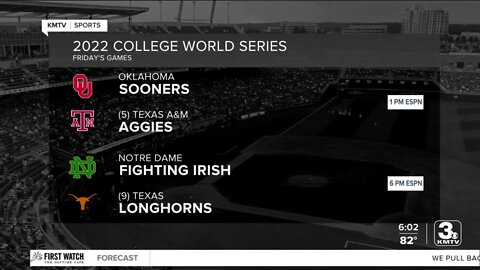 College World Series start times, matchups set for first two days