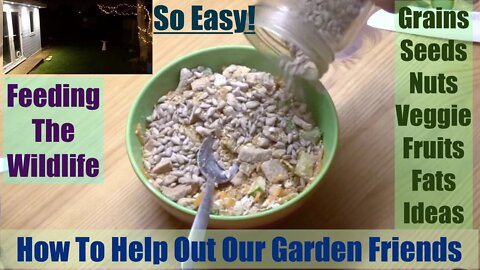 How To Help Out Our Garden Friends. Easily Feed the Wildlife with Seeds, Grains Veggies, Fruits Etc