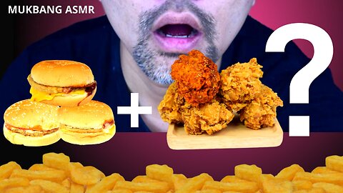 ASMR MUKBANG,Fried Chicken,Cheese Burger,MUKBANG ASMR EATING SOUNDS