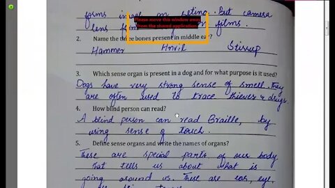 Class 6th Science Sense Organs MCQs and Short Questions