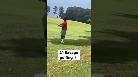 #21savage playing golf🧑‍🦯🧑‍🦯 #shorts #viral